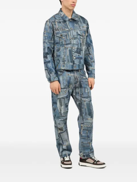 Roberto Cavalli patchwork denim jacket