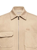 Moncler leather logo cotton shirt jacket